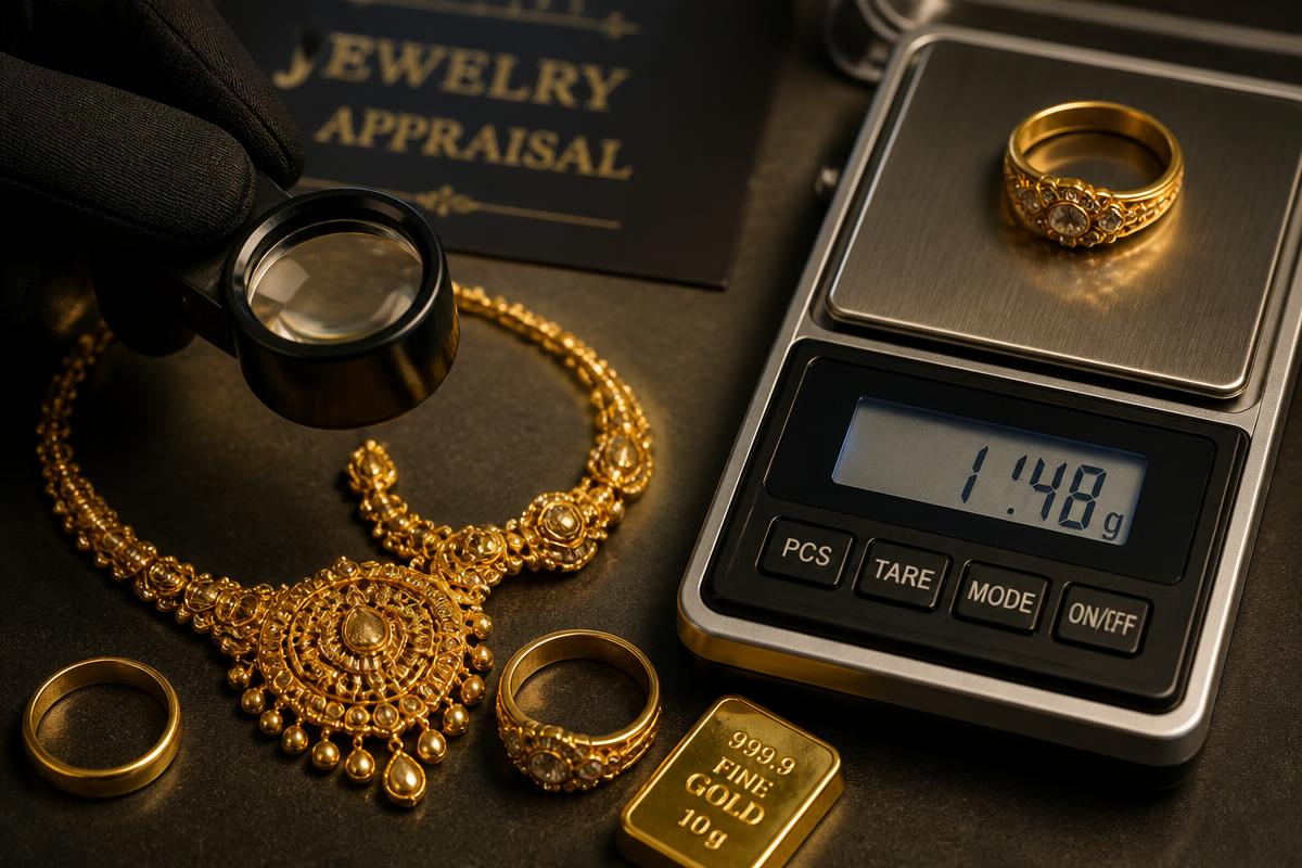 Tasación de piezas de oro y plata en el mostrador